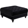thumbnail image 1 of Meridian Furniture Sabrina Contemporary Velvet Ottoman in Black, 1 of 4
