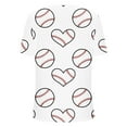thumbnail image 5 of Usmixi Womens Summer Tops Short Sleeve V-Neck Baseball Print T Shirts Fashion Loose Lightweight Comfy Tunic Blouses White XXL, 5 of 5