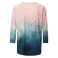 thumbnail image 5 of CYMMPU Loose Fit Crew Neck 3/4 Sleeve Blouses for Women Dressy Casual Fall Trendy Shirts Tunic Tops Spring Tops Flower Printed Lightweight Basic Tees Navy L, 5 of 6
