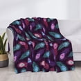 thumbnail image 3 of Honeii Peacock Feathers3 print throw blanket, crafted from cozy cotton flannel, offers versatile home decor as a bedding suitable for all seasons.-80"x60", 3 of 6