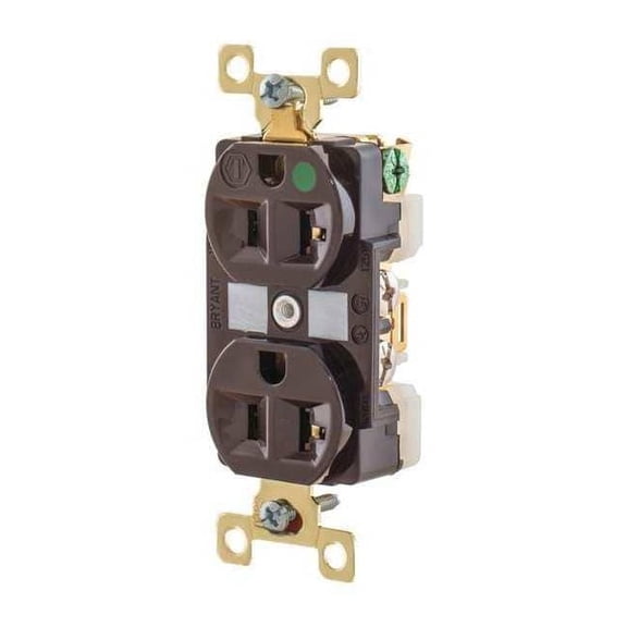 Bryant Receptacle,Brwn,20A,Nylon,1.0 HP,2 Poles BRY8300