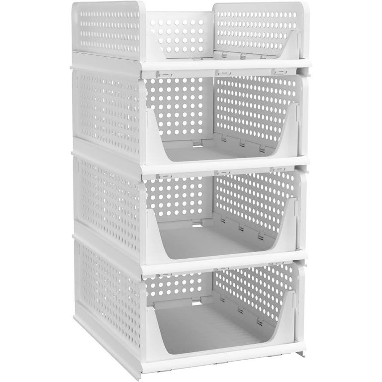  4 Tier Closet Organizers and Storage Shelves for Clothes,4 Pack  Stackable Storage Bins Metal Wire Organizer Baskets Containers Drawers with  Dividers for Truck Camper RV Closet/Pantries/Wardrobe : Home & Kitchen