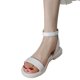 thumbnail image 1 of Zapatos para Sandalias Vestir Planas Una Banda Correa Tobillo Hebilla Punta Abierta Cómoda Mujeres Verano Elegante, 1 of 9