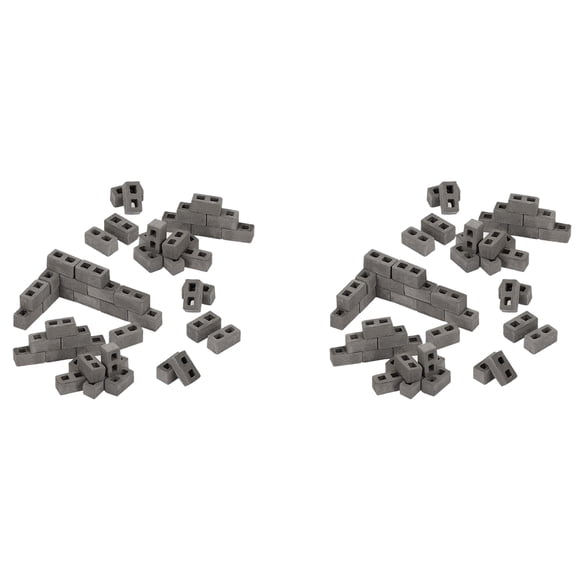 120 Packs Cinder Blocks 1/12 Scale Mini Bricks Concrete Miniature Bricks Tiny Landscaping Accessories