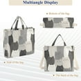 thumbnail image 6 of FORMRS Womens Corduroy Tote Bag Crossbody Shoulder Handbag with Pocket, Gray Cute Cats, 6 of 7