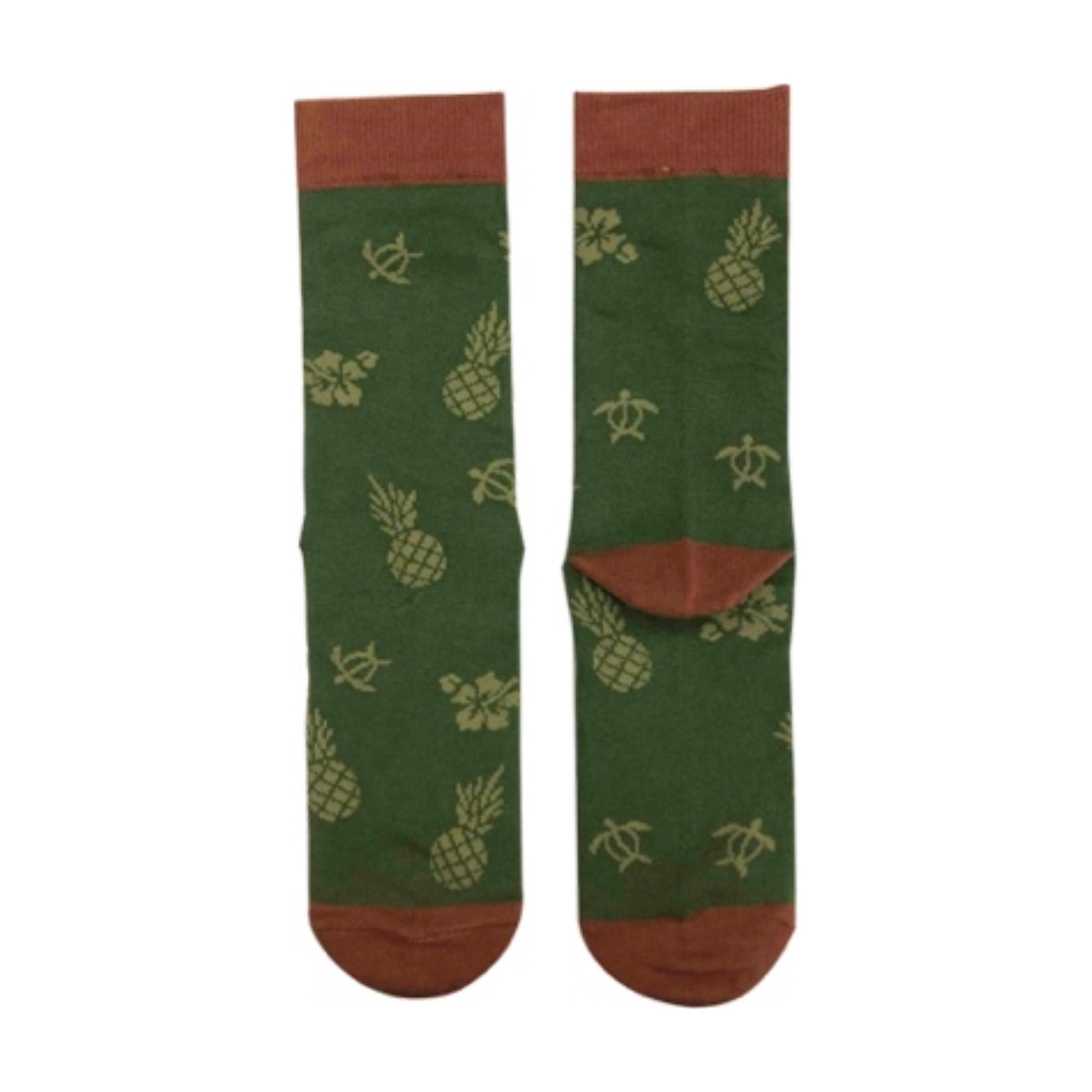 Chiefly Pineapple and Flower Patterned Long Socks for Women and Men