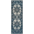 thumbnail image 6 of Hauteloom Istanbul Collection Medallion Area Rug for Living Room Bedroom - Traditional Oriental Style - Vintage Distressed - Blue, Beige, Grey - 6'7" x 9', 6 of 14