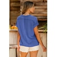 thumbnail image 2 of Women's Dark Blue Textured Knit T-Shirt with Exposed Stitching | [ZhiHiMeRi] | (US 12-14)L, 2 of 12