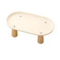 thumbnail image 3 of Soporte elevado para comedero de gatos, de plástico antiderrame y con base de madera. Beige 24cmx13cm, 3 of 9