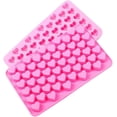 thumbnail image 1 of Mini moldes de silicona con forma de corazón de 55 cavidades para hornear, molde para cubitos de hielo en forma de corazón, moldes para dulces de San Valentín, paquete de 2, 1 of 5