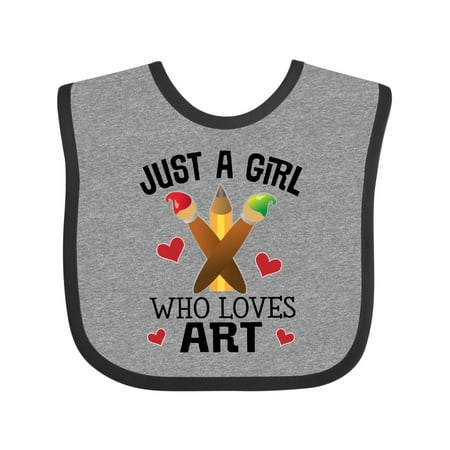 

Inktastic Artist Just a Girl Who Loves Art Gift Baby Girl Bib