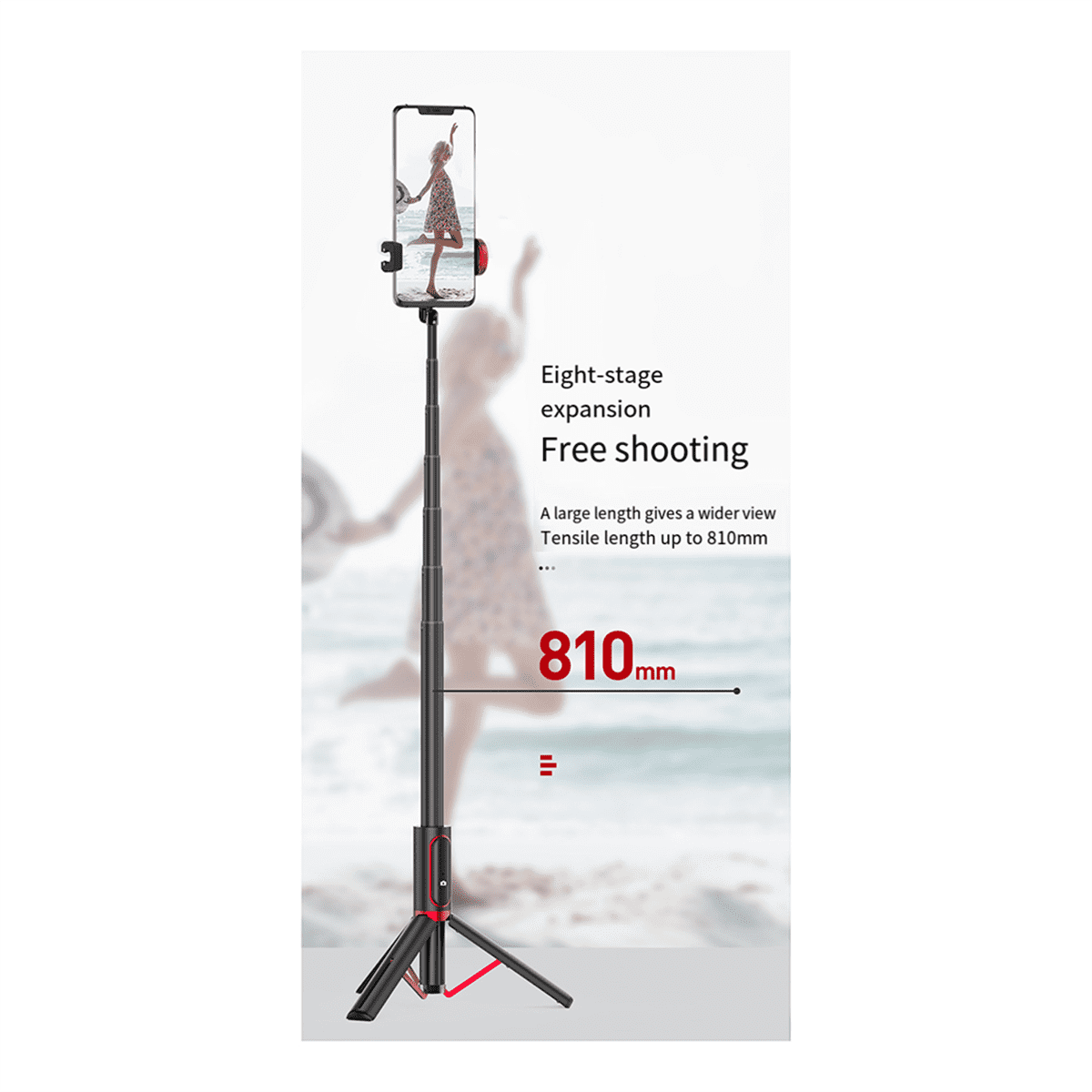 Selfie Stick Tripod Phone Stand Holder Bluetooth with Extendable Foldable Monopod