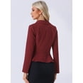thumbnail image 3 of DARING DIVA Women's Vintage Shawl Collar Ruffle Hem Short Blazer XS Wine Red, 3 of 6