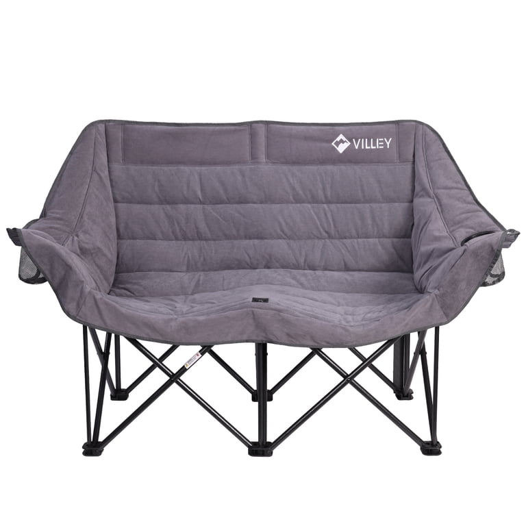 VILLEY, Oversized Double Camping Chair, 800 lbs, Gray - Walmart.com