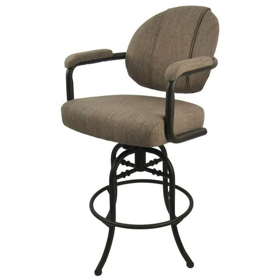 Swivel Tilt Counter Metal Bar Stool 26" M-70 - Basin Beige - Coffee
