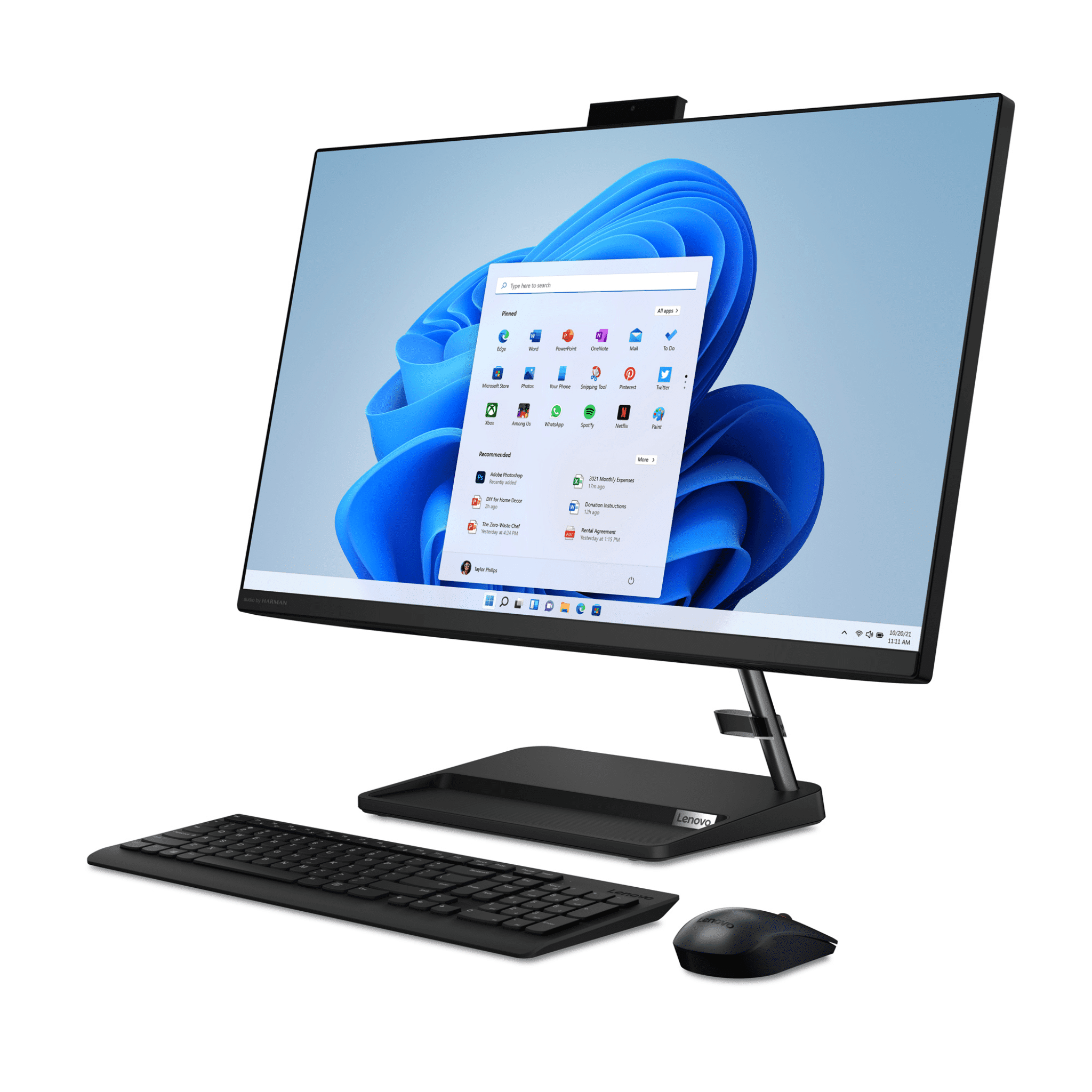 Lenovo IdeaCentre 3i 27 inch FHD Touch All-in-One Windows Desktop Intel Core i5-12450H 8GB RAM 512GB SSD Black