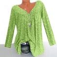thumbnail image 2 of CEHVOM Blouse à Manches Longues Col en V Imprimée pour Femmes Grande Taille, Liquidation, 2 of 8