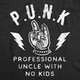 thumbnail image 2 of Mens Punk Professional Uncle No Kids T Shirt Funny Sarcastic Acronym Graphic Novelty Tee for Guys Graphic Tees, 2 of 7