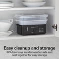 thumbnail image 3 of Hamilton Beach Electric Food Steamer, Rice Cooker & Egg Boiler for Quick, Fast Healthy Cooking with Stackable Three-Tier Bowls for Vegetables and Seaf, 3 of 8