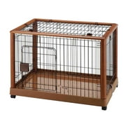 Richell Mobile Wooden Dog Pen, Brown, 36.80"L x 24.20"W x 26"H