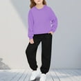 thumbnail image 2 of ShomPort 1-11 Years Outfits for Boys Unisex Crewneck Long Sleeve Trendy Sweatshirt Stretchy Ankle Length Breathable Daily Outwear, 2 of 8
