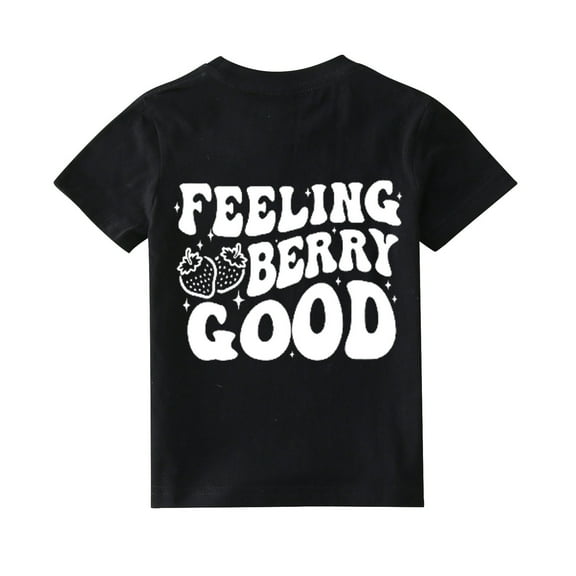 Ruyang Kids Letter Print T Shirt Short Sleeve Summer Basic Tees Tops Loose Fit Soft Vacation Clothes for Baby Toddler Funny