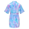 thumbnail image 3 of Utoimkio Girls Satin Floral Kimono Robe Colorful Rainbow Girl Bath Robes Spa Robes for Wedding Birthday Party Bridal Sleepwear Bathrobes for Girls 2-11 Years, 3 of 9