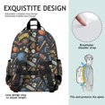 thumbnail image 5 of Football and Basketball Black Pattern Cute School Backpack Bag for School with Padded Back and Adjustable Shoulder Straps 15.25"x11.5"x5.25", 5 of 5