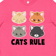 thumbnail image 4 of Inktastic Cats Rule with Cat Heads Youth T-Shirt, 4 of 5