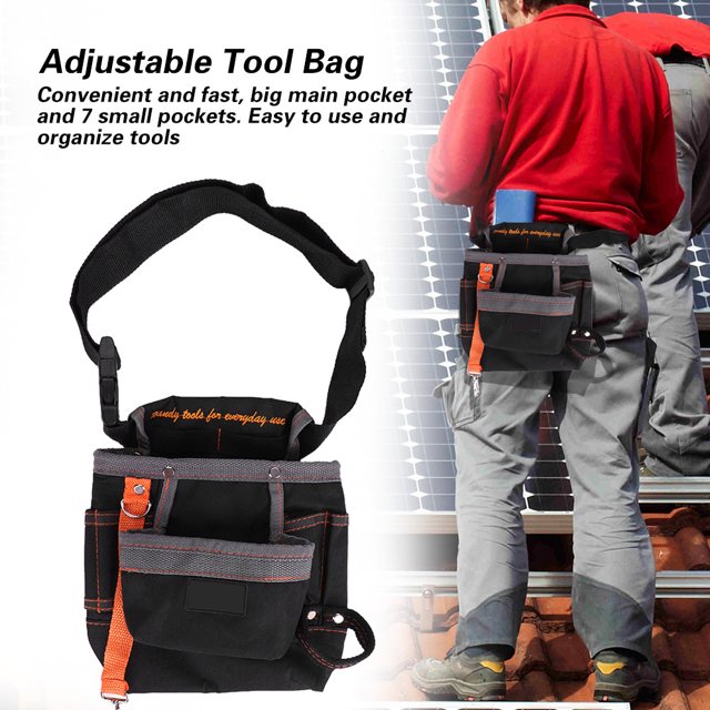 8 Poches Sac à Taille, Sac à Outils Imperméable Résistant à l'Usure de Taille, à l'Extérieur pour Outils de Quincaillerie à l'Intérieur Outils Électroniques