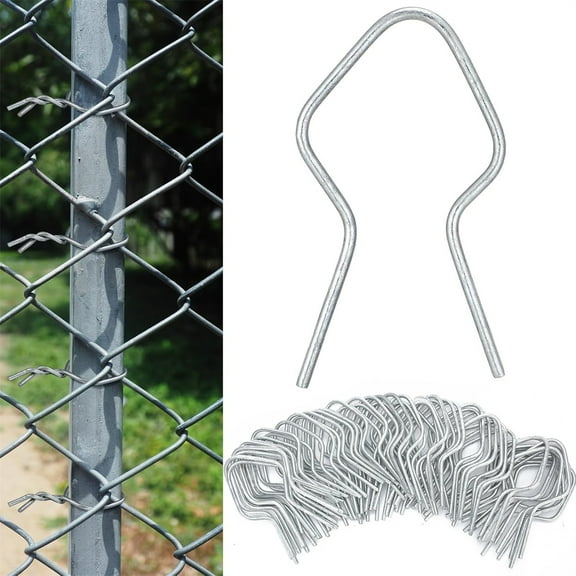 T Post Clips,Tutuviw 50 Pcs Metal Wire Fence Clips,Galvanized Steel Tie Preformed Fencing Clip,Wire Ties,Fence Ties,Convenient Fast Installation Pre-Cut Fence Ties for T-Posts,u-Posts