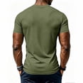 thumbnail image 5 of Ceisia Solid Henley Half Button Crew Neck Quick Dry Breathable Athletic Short Sleeve Tees For Daily Sports Army Green L Gift, 5 of 9