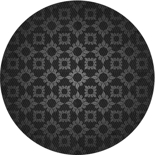Ahgly Company Tapis d'Intérieur Lavables en Machine, Ronds Transitionnels, Zone Grise de Minuit, Ronds de 7 Pi