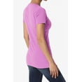 thumbnail image 4 of Women's & Juniors Basic Round Crew Neck Short Sleeve Stretch Cotton Spandex T-Shirts, 4 of 4
