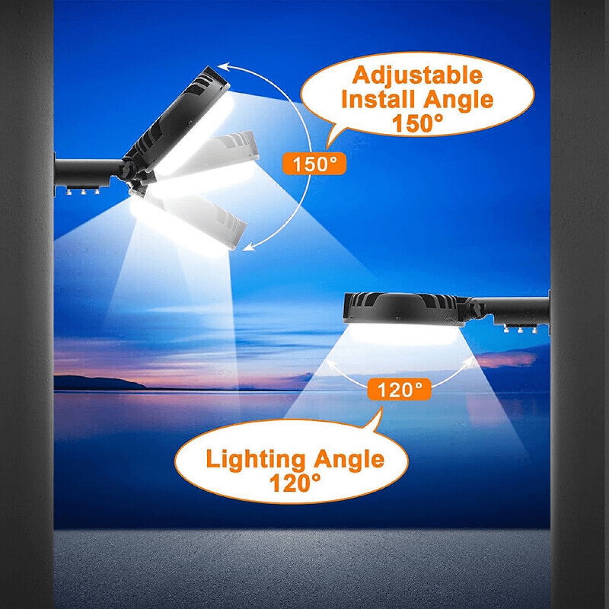 LED Barn Light, 150W 20000LM Patio Area Light, Dusk to Dawn Outdoor Lighting 6500K Adjustable Angle IP68 Waterproof Street Light for Farmhouse/Garage