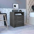 thumbnail image 5 of Nightstand 20"H,Bedside Table with Removable Two Drawers,Metal Handles Bedroom Furniture,Night Stand for Bedroom,Office Gray, 5 of 5