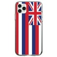 thumbnail image 1 of DistinctInk Clear Shockproof Hybrid Case for iPhone 11 Pro MAX (6.5" Screen) - TPU Bumper, Acrylic Back, Tempered Glass Screen Protector - Hawaii State Flag - US State Flag, 1 of 2