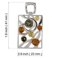 thumbnail image 3 of Sterling Silver and Baltic Multicolored Amber Rectangle Pendant, 3 of 6