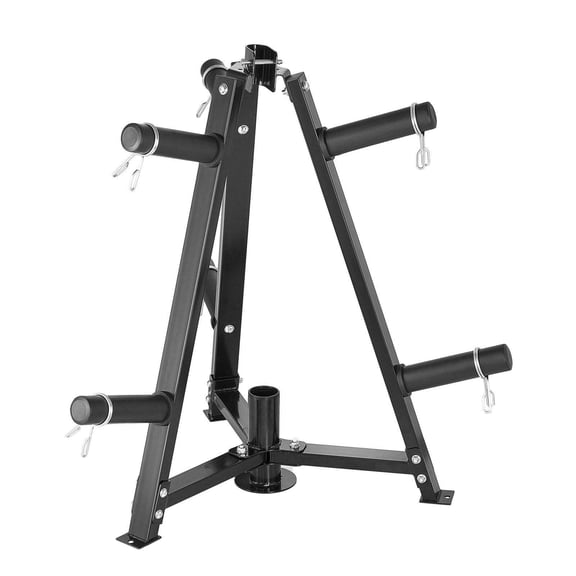 Weight Plate Rack 2 Inch - Home Gym Storage Stand - Heavy Duty Plate Tree - Weight Plate Holder for Standard Olympic & Bumper Plates