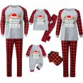 thumbnail image 6 of SwiftWear Merry Christmas 2024 Family Matching Pajamas Set, Long Sleeve Letter Printed Top and Plaid Pants 2 Piece Pjs, 6 of 7