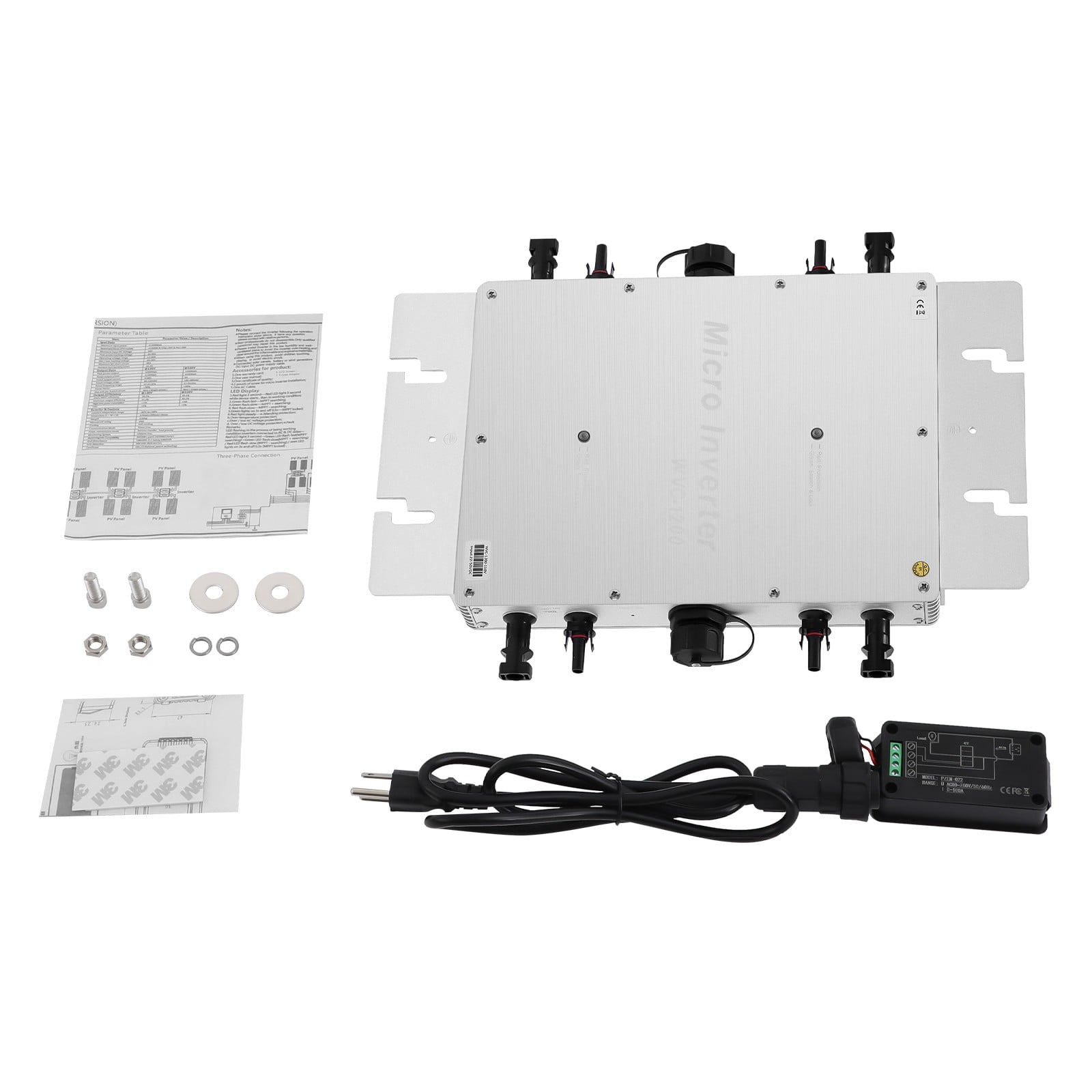Miumaeov WVC-1200W Micro Inverter MPPT Micro Solar Panel Smart Inverter Pure Sine Wave Grid Tie Inversor
