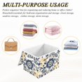 thumbnail image 7 of Vintage Color Blue and Yellow Florals Foldable Storage Bin with Lid and Handle Collapsible Storage Box 16.5 x 12.6 x 11.8 inches, 7 of 7