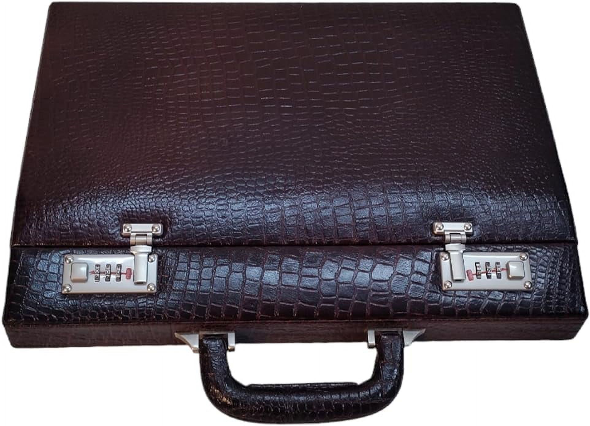 LINDSEY STREET Pure Leather Briefcase Executive Handbag for Men's Leather Attache Briefcase 14 Inch Laptop MacBook Carry Case