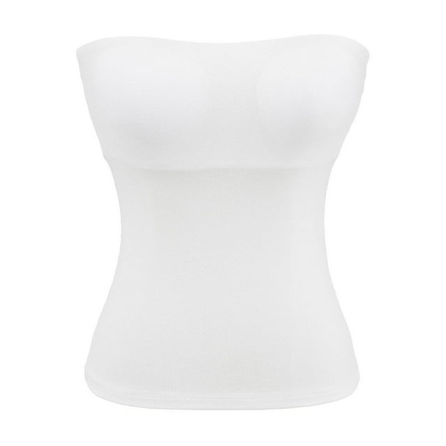 Timegard Hauts Tube pour Femmes Couleur Unie Confortables Slim Sans Bretelles Sans Manches Tee Décontracté