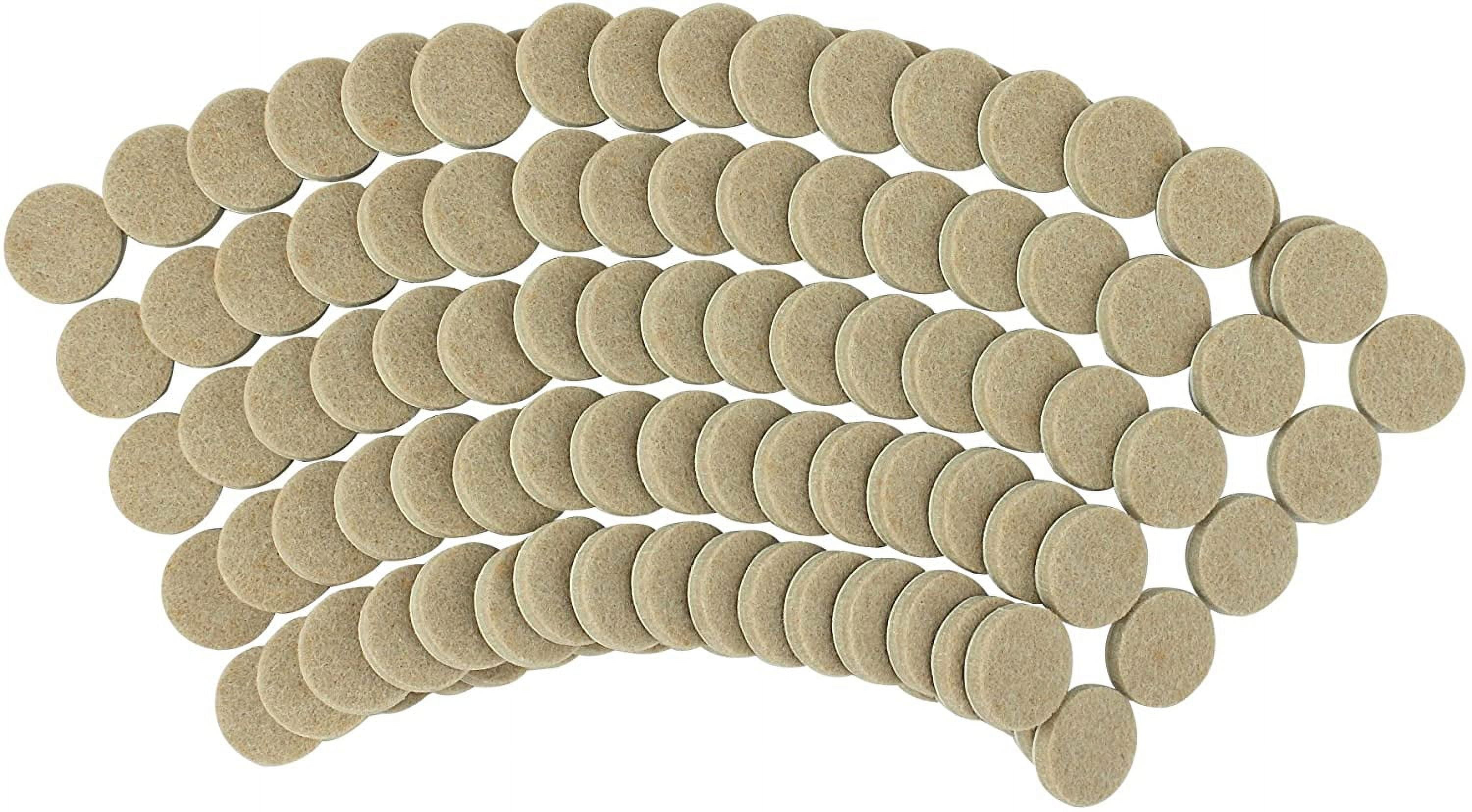 8727 Heavy Duty Self Adhesive Furniture Felt Pads 1-Inch Round Oatmeal 160-Piece Value Pack in Resealable Bag