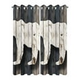 thumbnail image 2 of nqOlkjepod Outdoor Curtains for Patio Waterproof, White Brown Bear Outdoor Privacy Panels Grommet, Retro Country Farmhouse Rustic Wood Grain Blackout Outside Curtains for Porch 54"x95", 2 Panels, 2 of 8
