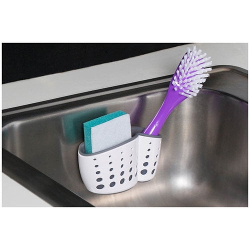 Clean Living Sink Caddy with Suction Cup, White