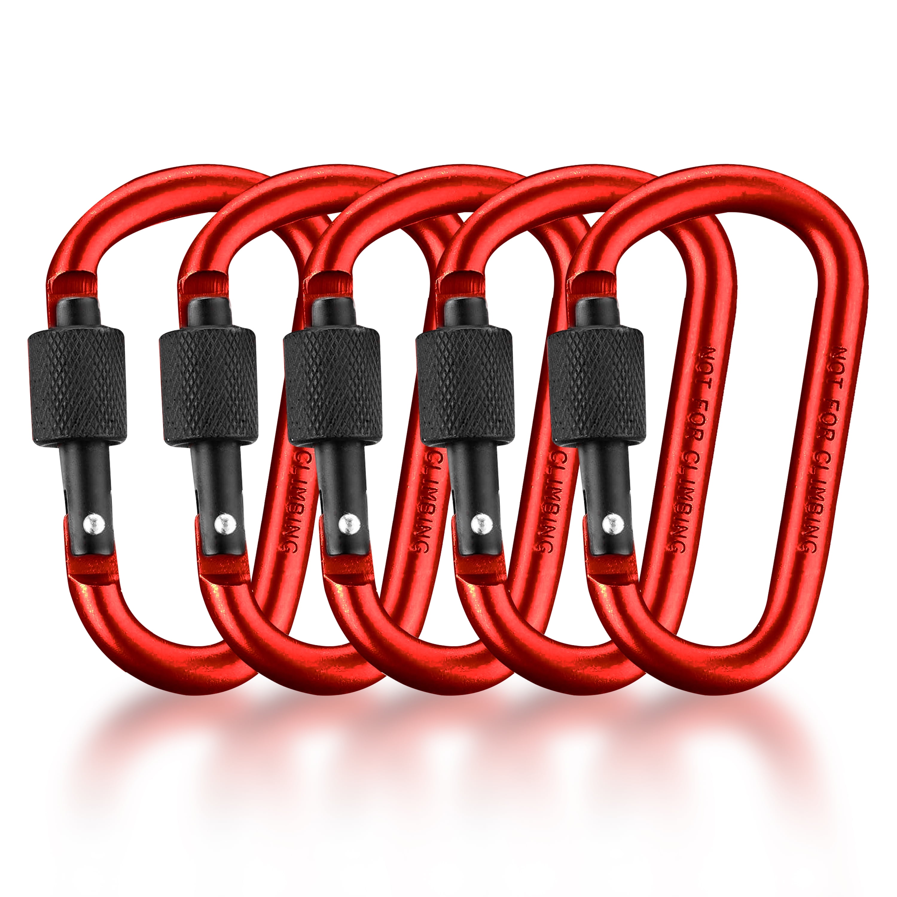 GearHill 3” Heavy Duty Carabiner Keychain Clip Aluminum D Ring Locking