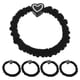 thumbnail image 1 of 5 coleteros con forma de corazón para mujeres y niñas, sin dañar el cabello, color negro., 1 of 6