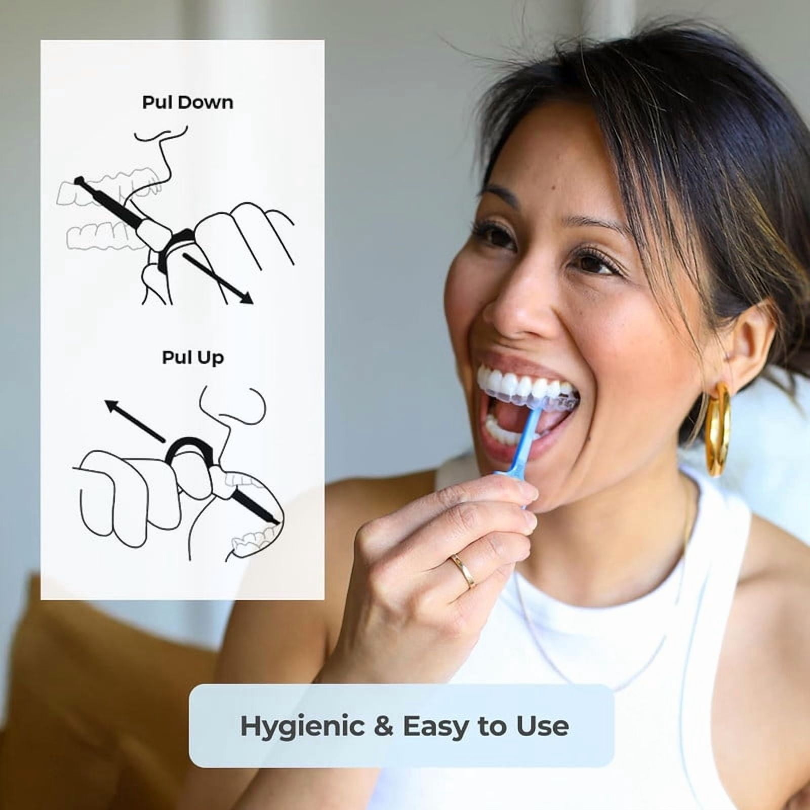 PUL Clear Aligner Removal Tool, Compatible with Removable Braces, Retainers & Trays, Orange/Blue, 2 Pack
